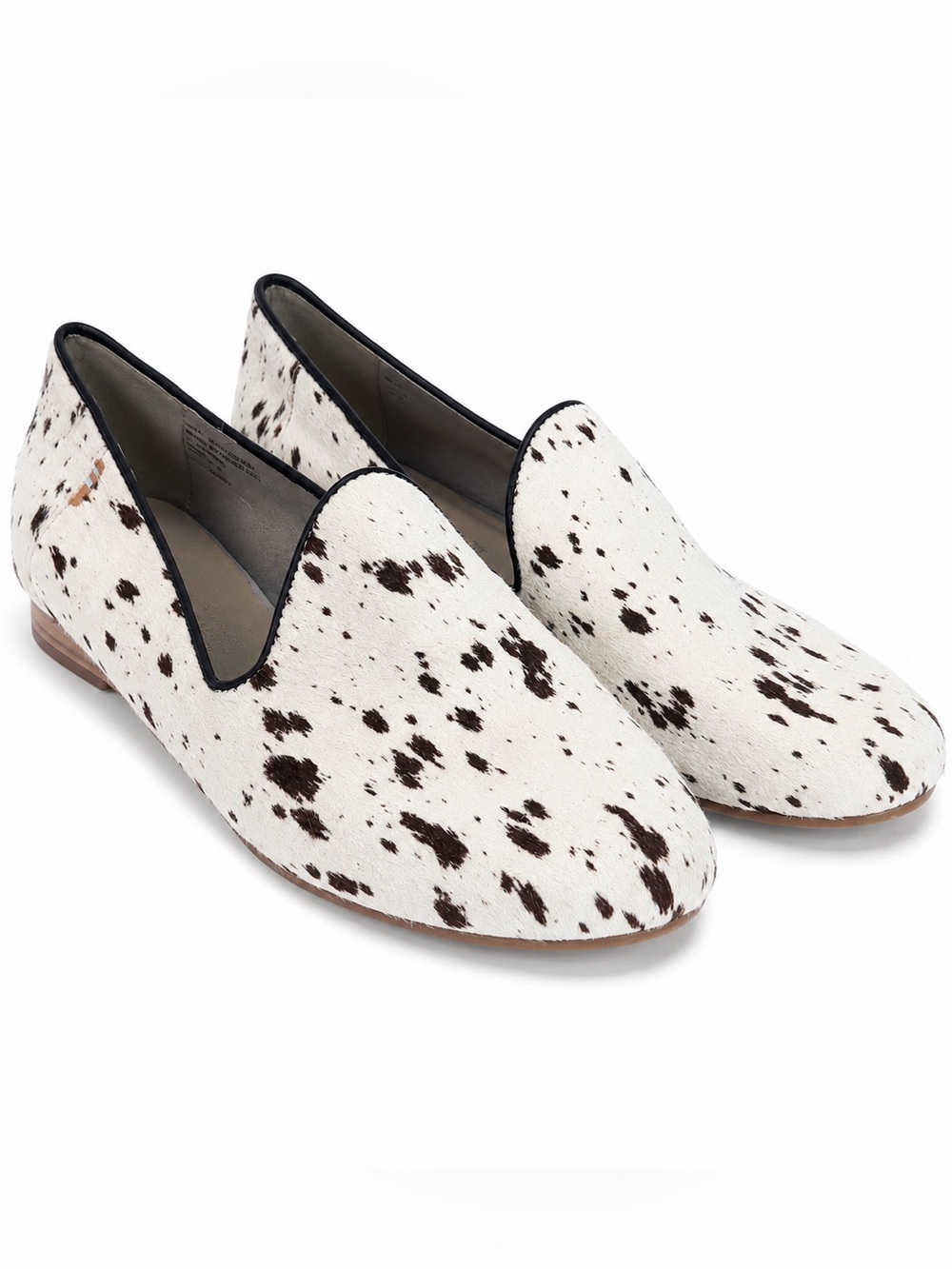 TOMS Haircalf Cow Print Smoking Loafers Pony Hair Flats Women’s 8